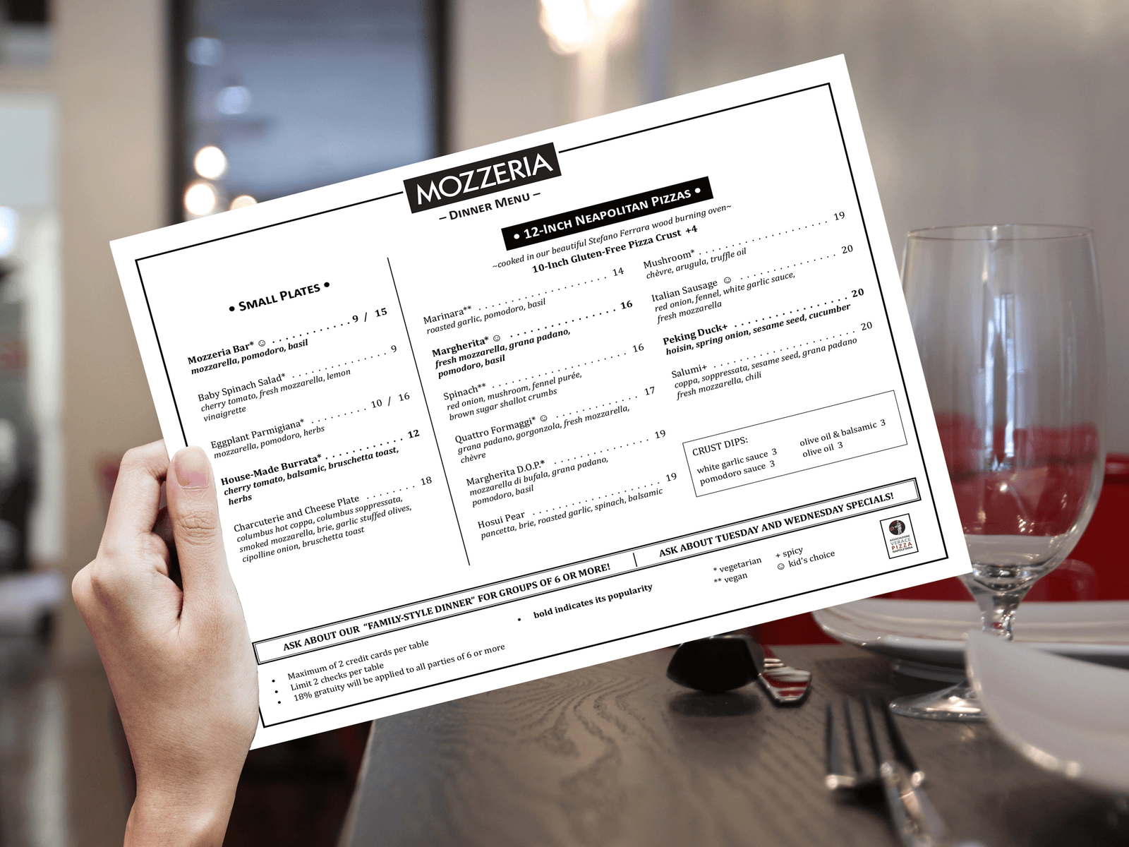 Sit-in Menu