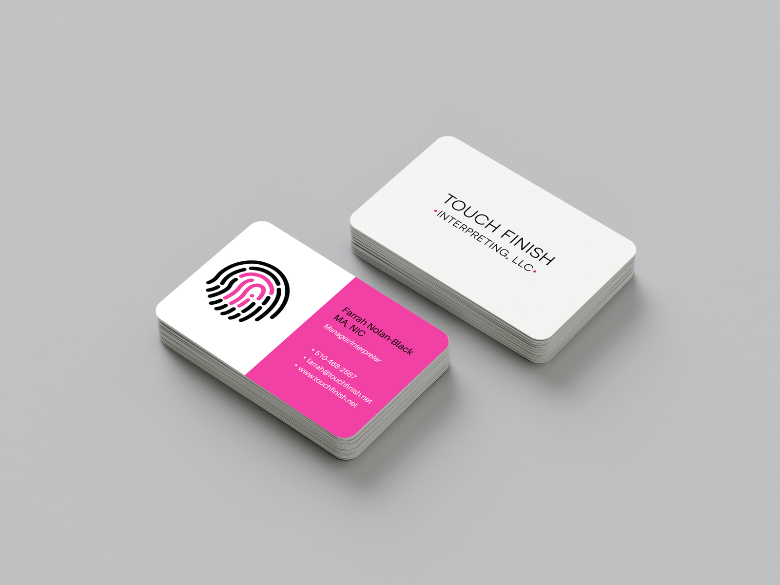 Touch-Finish Interpreting Business Card