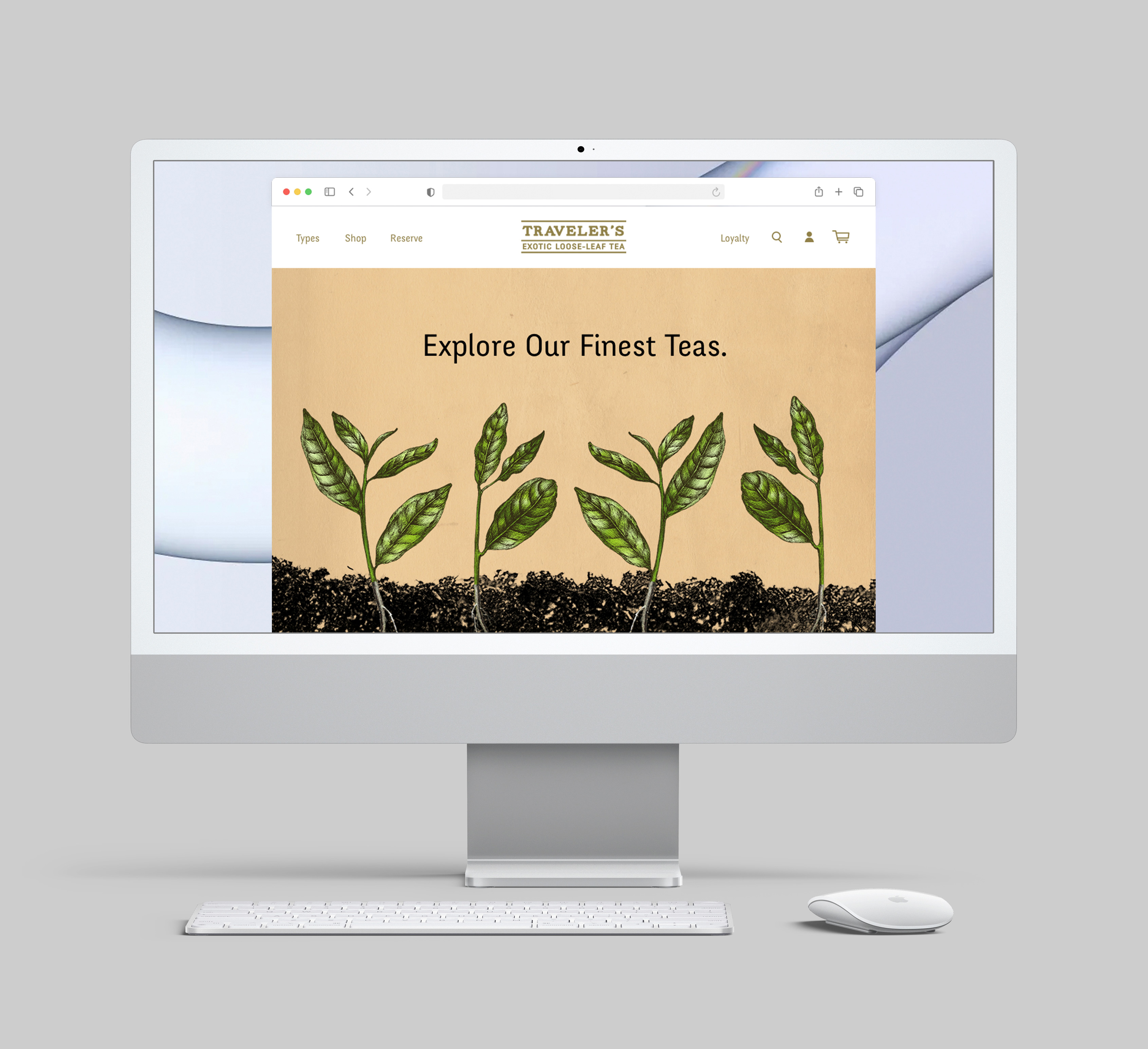 Traveler's Tea Website Mockup