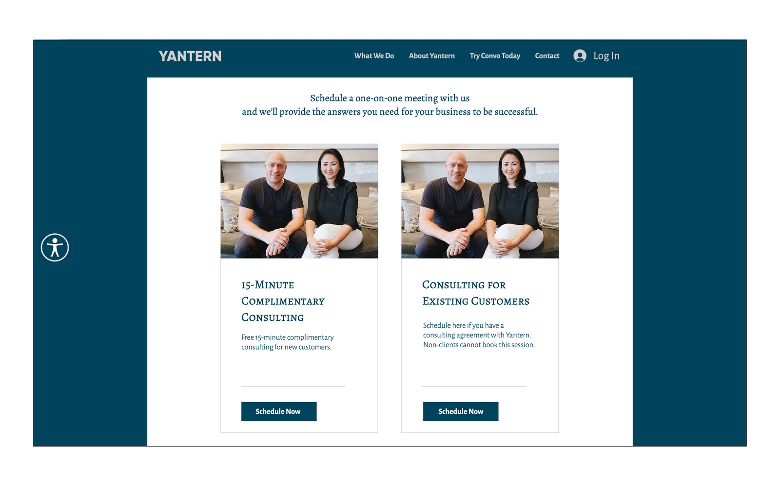 Yantern Consulting Page Design